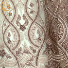 3D de lujo goteó el vestido rosado del bordado único de Tulle de la tela del cordón
