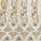 Bordado moldeado pesado de la tela del cordón del oro moderno para el vestido nupcial