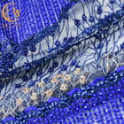 Modelo africano de la materia textil del cordón de la anchura con lentejuelas soluble en agua de la tela el 135cm hecho a mano
