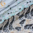 Magníficos goteados atan el poliéster Mesh Fabric For Evening Dress de nylon de la lentejuela de la tela