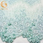 Tela bordada floral suave del cordón 3D de MDX hecha a mano para los vestidos de fiesta