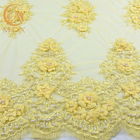 El cordón floral bordado 3D clásico de la ropa goteó el nilón de la anchura el 80% del 135cm