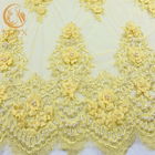 El cordón floral bordado 3D clásico de la ropa goteó el nilón de la anchura el 80% del 135cm