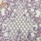 Poliéster hecho a mano hermoso de la tela el 20% del cordón de la elegancia para el vestido de fiesta