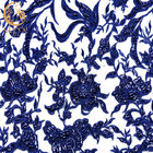 los azules marinos de la anchura del 135cm bordaron Tulle para atar trabajo hecho a mano de la moda de la tela