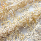 La tela hecha a mano suave francesa del cordón goteó el nilón soluble en agua del bordado el 80%