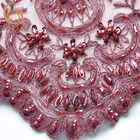 Estilo africano de la tela moldeada roja nupcial elegante del cordón modificado para requisitos particulares para el vestido