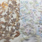 Tela de costura multicolora del cordón de las telas nupciales características del cordón para el desfile de moda