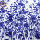 Poliéster del 20% que se casa la decoración Mesh Fabric bordado floral de las telas del cordón