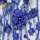 Poliéster del 20% que se casa la decoración Mesh Fabric bordado floral de las telas del cordón