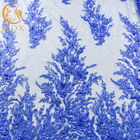 Anchura elegante azul del estampado de plores el 135cm de las telas MDX del cordón que se casa