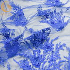 Anchura elegante azul del estampado de plores el 135cm de las telas MDX del cordón que se casa