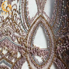 3D púrpura gotea longitud multicolora de las telas los 91.44cm del cordón de la boda con las lentejuelas