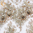 El vestido de boda goteado ata el bordado hecho a mano de la anchura de la tela el 135cm 1 yarda