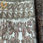 El bordado modificado para requisitos particulares del oro ata la tela decorativa moldeada hecha a mano del cordón