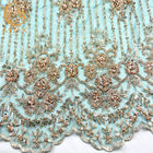 Moda George Embroidery Lace Fabrics Green Mesh Handmade el 20% Polyeter
