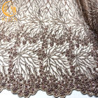 Bordado moldeado nupcial africano de la anchura de la tela el 140cm del cordón del brillo