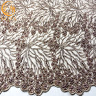 Bordado moldeado nupcial africano de la anchura de la tela el 140cm del cordón del brillo
