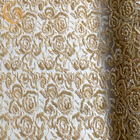 El oro Tulle bordó la tela hecha a mano pesada moldeada del cordón para los vestidos