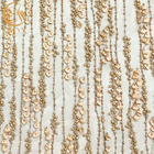 Tela del cordón del bordado de la flor del vestido de boda 3D con las gotas pesadas