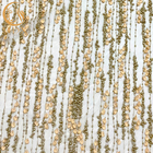 Anchura material de nylon de la tela el 135Cm del cordón de la flor del oro 3D