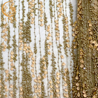 Anchura material de nylon de la tela el 135Cm del cordón de la flor del oro 3D