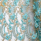 el vestido nupcial de la tela del cordón del Applique del 140Cm diseña el bordado goteado para la boda