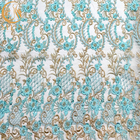 el vestido nupcial de la tela del cordón del Applique del 140Cm diseña el bordado goteado para la boda