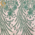 Anchura nupcial de la tela el 140Cm del cordón del vestido moldeado verde elegante del ODM