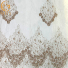 Tela bordada con lentejuelas moldeada hecha a mano del cordón del vestido de las ocasiones especiales